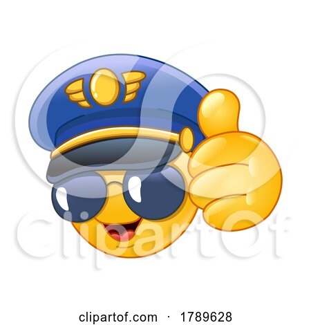 Cartoon Pilot Emoji Giving a Thumb up by yayayoyo