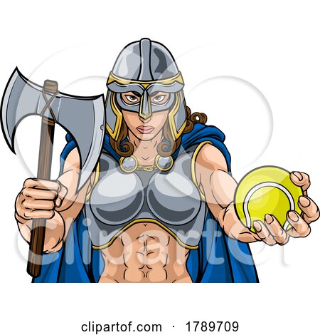 Viking Trojan Celtic Knight Tennis Warrior Woman by AtStockIllustration