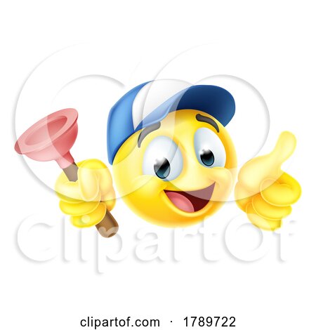 Plumber Plunger Handyman Emoticon Emoji Icon by AtStockIllustration