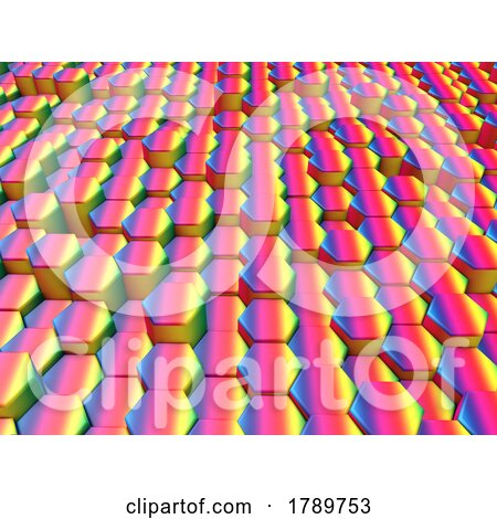 3D Abstract Cubes Background with Rainbow Coloured Texture by KJ Pargeter