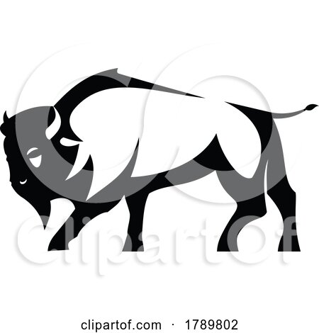 Black and White Bison by Vector Tradition SM