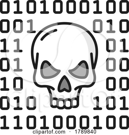 Hacker Skull and Binary Code Icon by Vector Tradition SM