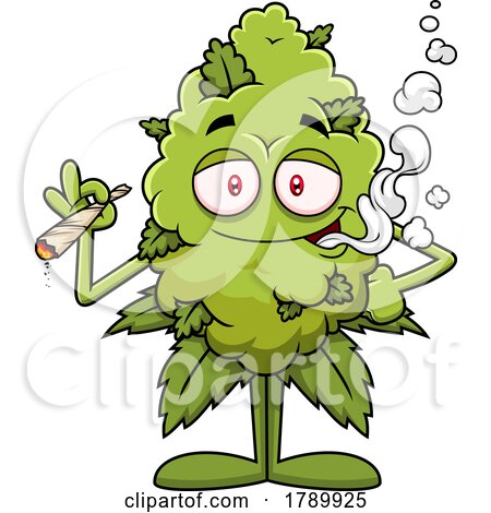 Cartoon Cannabis Marijuana Mascot Smoking a Joint by Hit Toon