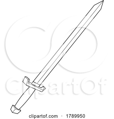 Cartoon Black and White Viking Sword Weapon by Hit Toon
