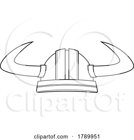 Cartoon Black and White Horned Viking Helmet by Hit Toon