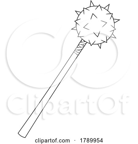 Cartoon Black and White Viking Mace Weapon by Hit Toon