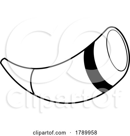 Cartoon Black and White Drinking Viking Horn by Hit Toon