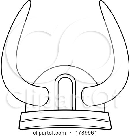Cartoon Black and White Horned Viking Helmet by Hit Toon