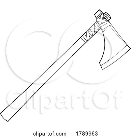 Cartoon Black and White Viking Battle Axe Weapon by Hit Toon