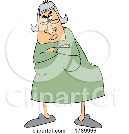 Cartoon Furious Wife or Granny with Folded Arms by djart