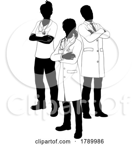 Silhouette Medical Services Doctor Team People by AtStockIllustration