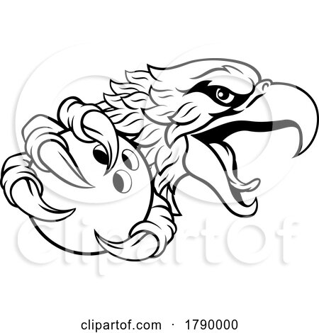 Eagle Hawk Bowling Ball Cartoon Sport Team Mascot by AtStockIllustration