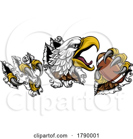 Bald Eagle Hawk Ripping American Football Mascot by AtStockIllustration