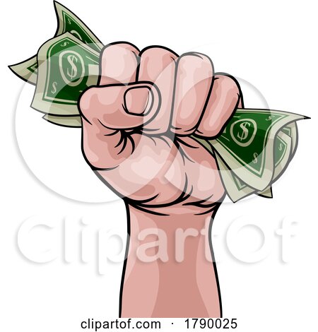 Money Cash Fist Hand Comic Pop Art Cartoon by AtStockIllustration