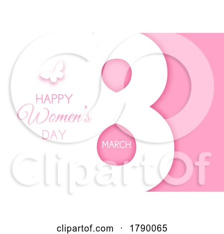 Happy Women's Day Background with Butterfly by KJ Pargeter