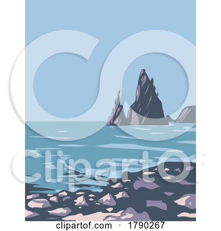 Mora Campground in Olympic National Park Washington State WPA Poster Art by patrimonio