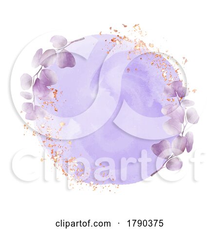 Elegant Hand Painted Floral Watercolour Background with Gold Glitter by KJ Pargeter