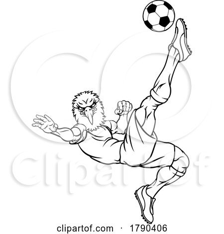 Eagle Soccer Football Player Animal Sports Mascot by AtStockIllustration