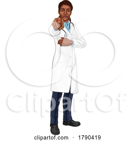 Black Woman Medical Doctor Needs You Pointing by AtStockIllustration