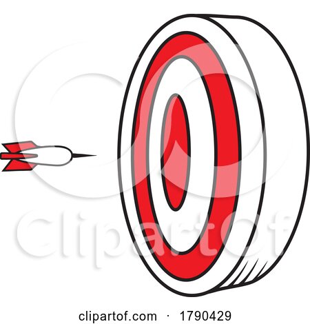 Cartoon Dart Flying Towards a Target by Johnny Sajem