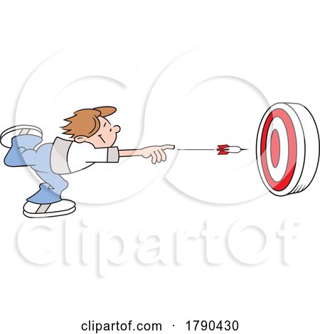 Cartoon Boy Throwing a Dart by Johnny Sajem