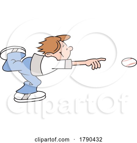 Cartoon Boy Throwing a Baseball by Johnny Sajem
