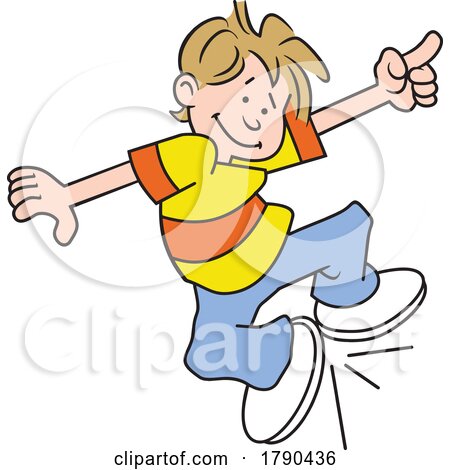 Cartoon Boy Jumping and Clicking Heels by Johnny Sajem