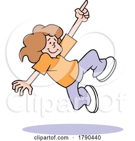 Cartoon Girl Jumping by Johnny Sajem