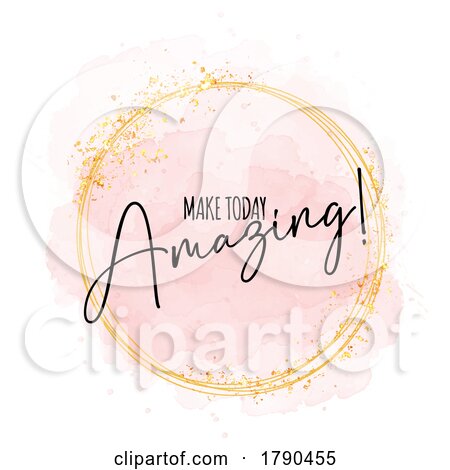 Inspirational Quote Background with Watercolour and Gold Glitter Design by KJ Pargeter