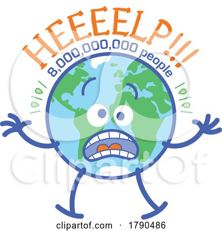 Earth Yelling For Help Due To Human Population by Zooco