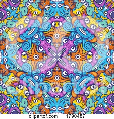 Sea Creatures Kaleidoscope Pattern by Zooco
