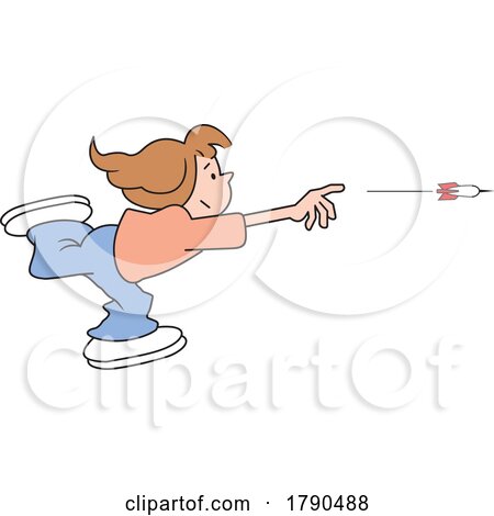 Cartoon Girl Throwing a Dart by Johnny Sajem