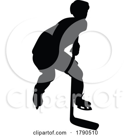 Hockey Player Sports Silhouette by AtStockIllustration