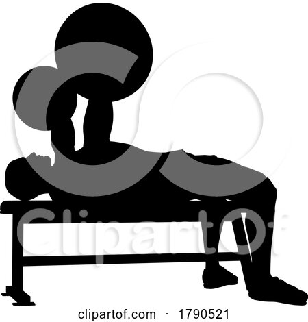 Weight Lifting Man Weightlifting Silhouette by AtStockIllustration