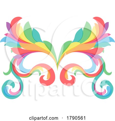 Filigree Colorful Pattern Rainbow Floral Design by AtStockIllustration