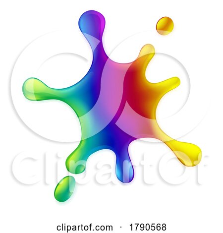 Paint Splash Rainbow Color Splat Design Splatter by AtStockIllustration