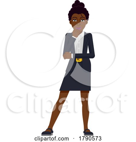 Black Business Woman Cartoon Illustration by AtStockIllustration