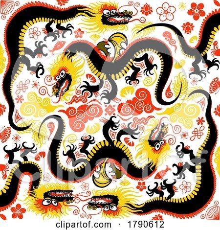 Pattern of Chinese Dragons by Zooco