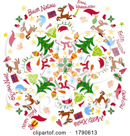 Christmas Joy Kaleidoscope Circle by Zooco
