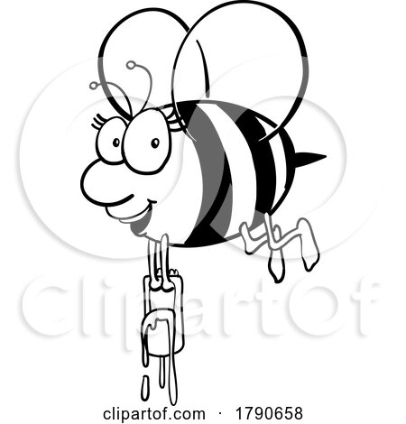 Black and White Bee Carrying Honey by Domenico Condello