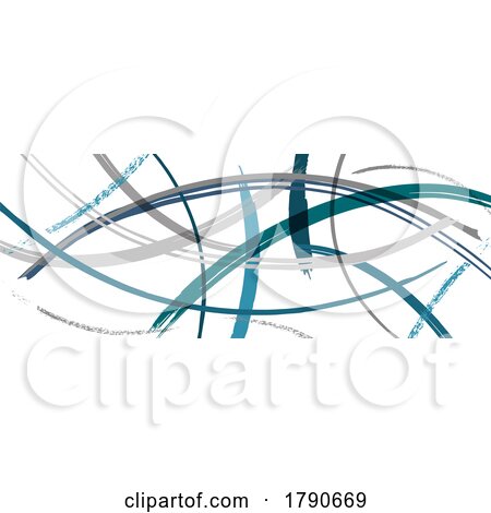 Abstract Strokes in Blue Teal and Gray by Domenico Condello