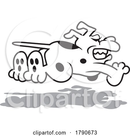 Cartoon Angry Dog Chasing After Something by Johnny Sajem