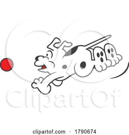 Cartoon Dog Chasing a Ball by Johnny Sajem