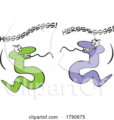 Cartoon Hissing and Fighting Snakes by Johnny Sajem