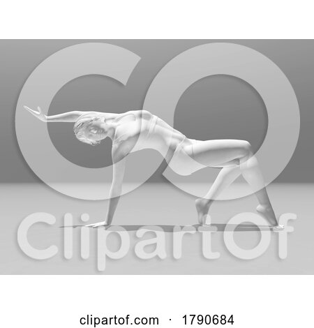 3D Female Figure in a Gymnastic Pose by KJ Pargeter