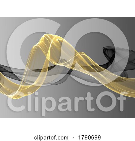 Abstract Background with Flowing Waves in Black and Gold by KJ Pargeter