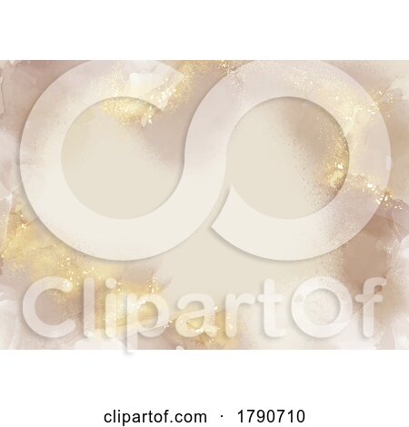 Elegant Hand Painted Background with Glittery Gold Elements by KJ Pargeter