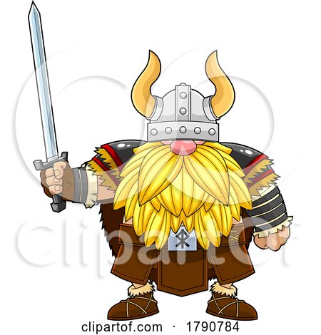 Cartoon Viking Gnome with a Sword by Hit Toon