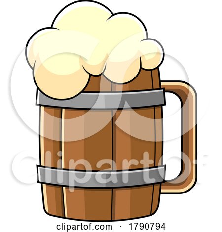 Cartoon Wood Beer Mug by Hit Toon
