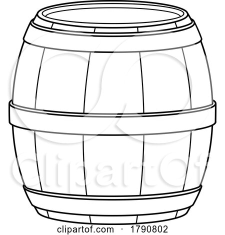 Cartoon Black and White Wood Beer Barrel by Hit Toon